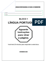 Avaliação LP 3º BIM - 9º Ano