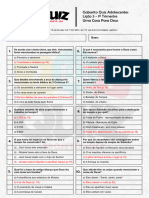 Gabarito Quiz ULB 2024 - Lição 3 - Adolescentes