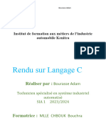 Compte Rendu Sur Le Langage C Adam Bourasse