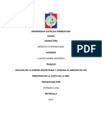 Analisis de La Guerra Entre Rusia y Ucrania Al Amparo de Los Principios de La Carta de La Onu.