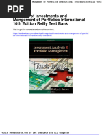 Dwnload Full Analysis of Investments and Mangement of Portfolios International 10th Edition Reilly Test Bank PDF