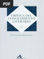 Critica Del Conocimiento Literario Boves