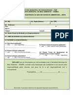 Depa - Declaração de Existência Ou Não de Passivos Ambientais