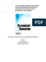 Challenges and Approaches in Teaching Mother Tongue-Based Multilingual Education of Non-Chavacano Pre-Service Teachers