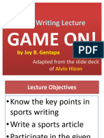 Sports Writing Lecture