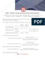 37 Process Costing Closing Wip Different Stages of Completion Notes