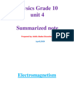 Physics Grade 10 Unit 4 Summarized Note