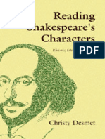 Christy Desmet - Reading Shakespeare's Characters - Rhetoric, Ethics, and Identity (Massachusetts Studies in Early Modern Culture) (1992)