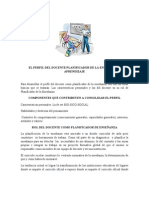 El Perfil Del Docente Planificador de La Enseñanza y Aprendizaje