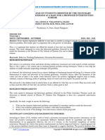 Behavioral Problems of Students Observed by The Secondary Teachers in The Classroom As A Basis For A Proposed Intervention Scheme