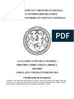 Clasificacion de La Materia Quimica