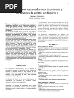 Dispositivos Semiconductores de Potencia y Los Circuitos de Control de Disparos y Protecciones