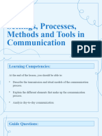 Settings Processes Methods and Tools in Communication