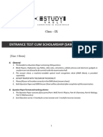 IX To X Entrance Test Sample Paper-1