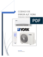 Codigo de Errror Mini Split York Ac