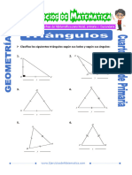 Ejercicios de Triangulos para Cuarto de Primaria