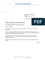 Lettre de Résiliation Compte Bancaire BNP Paribas