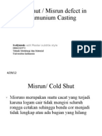 Cold Shut and Misrun Defect in Al Casting