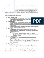 Role of ATP in Energy Coupling and Transfer