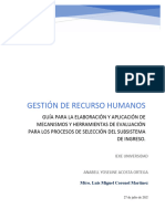 Guia para La Elaboracion y Aplicacion de Mecanismos y Herramientas de Evaluacion para Los Procesos de Seleccion