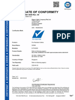 Certificate of Conformity: No. CLSAN 080567 0058 Rev. 00