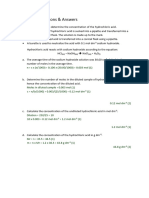 Titration Calculations and Answers