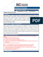 Programa de Disciplina - Psicologia Do Trabalho