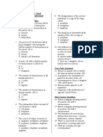 Diagnostic Test Mitosis and Meiosis Multiple Choice Questions