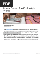 How To Convert Specific Gravity in Weight - Sciencing