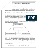 COURS TECHNO. L1. Module 3. LES MATERIAUX DE CONSTRUCTION. Sept 2021