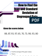 3.2 How To Find The Mean and Standard Deviation of Ungrouped Data