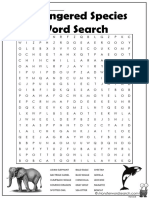 Endangered Species Word Search