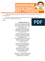 Generos Literarios para Quinto de Primaria