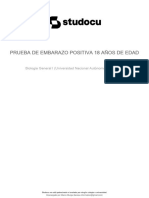 Prueba de Embarazo Positiva 18 Anos de Edad