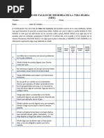 Cuestionario de Fallos de Memoria de La Vida Diaria