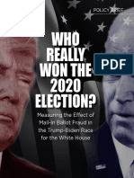 Who Really Won The 2020 Election? Measuring The Effect of Mail-In Ballot Fraud