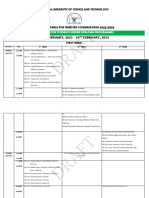 Draft Timetable