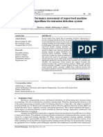 Statistical Performance Assessment of Supervised Machine Learning Algorithms For Intrusion Detection System