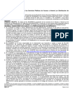 Acuerdo para La Prestación de Los Servicios Públicos de Acceso A Internet Y/o Distribución de Radiodifusión Por Cable