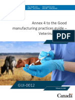 EN - GUI-0012 - Annex 4 To The Good Manufacturing Guide - Veterinary Drugs