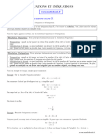 Equations Et Inequations