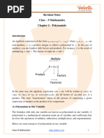 Polynomials Class 9 Notes CBSE Maths Chapter 2 (PDF)