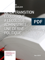 Fondapol Etude de La Transition Ecologique A L Ecologie Administree Lisnard Masquelier