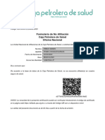 Formulario de No Afiliación Caja Petrolera de Salud Oficina Nacional