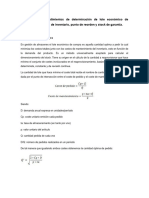 Describir Los Procedimientos de Determinación de Lote Económico de Compra