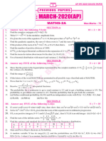 IPE: MARCH-2020 (AP) : Maths-2A