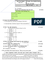 Mid-Term English Test N° 3 (8th Form)