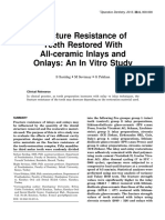 Fracture Resistance of Teeth Restored With All-Ceramic Inlays and Onlays. An in Vitro Study