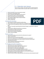 Questions For Study and Discussion - Part 3 Execution and Closure - Tagged