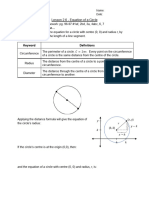 Lesson 2.6 Equation of A Circle and Properties of Triangles